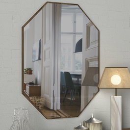 Hanah Home Espejo decorativo de aglomerado Nogal